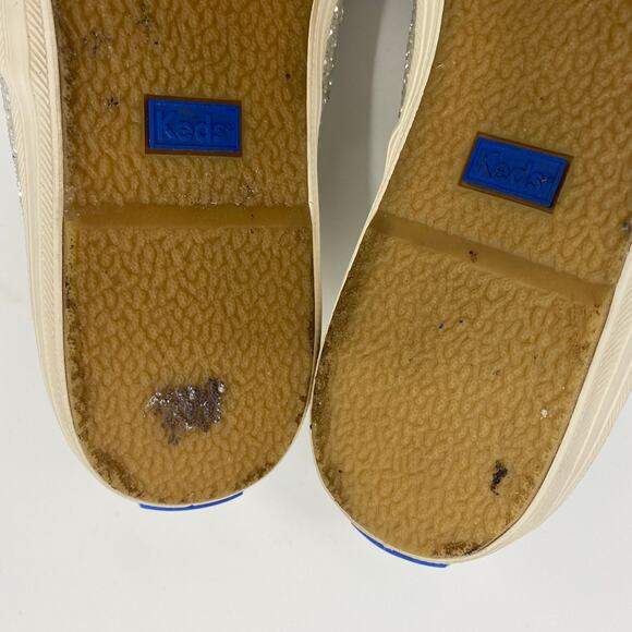 Keds x Kate Spade Glitter Sneakers Ivory Ribbon Womens Size 7 US - Picture 9 of 10